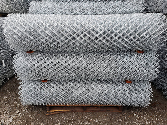 Extra heavy 12.5 gauge chainlink (2.5mm) stacked on pallet in Kenya